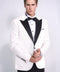 Velvet Slim Fit White Men Tuxedo Jacket - Wessi