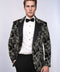 Glittery Slim Fit Black Men Wedding Tuxedo Blazer - Wessi