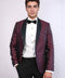 Pentagon Patterned Shawl Lapel Burgundy Men Dinner Jacket - Wessi