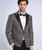 Flower Embroidered Pattern Black Men Party Blazer - Wessi