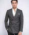 Houndstooth Patterned Grey Men Double Breasted Blazer - Wessi