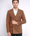 Houndstooth Patterned Tawny Men Double Breasted Blazer - Wessi