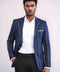 Striped Slim-Fit Navy Blue Men Blazer - Wessi