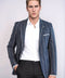Striped Dark Grey Slim-Fit Blazer - Wessi
