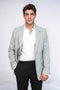 Patterned Slim Fit Grey Men Blazer - Wessi