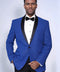 Shawl Lapel Navy Blue Men Dinner Jacket - Wessi