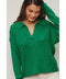 Cable Knit Collared Sweater POLO GREEN
