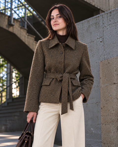 The Elan Belted Wool Jacket