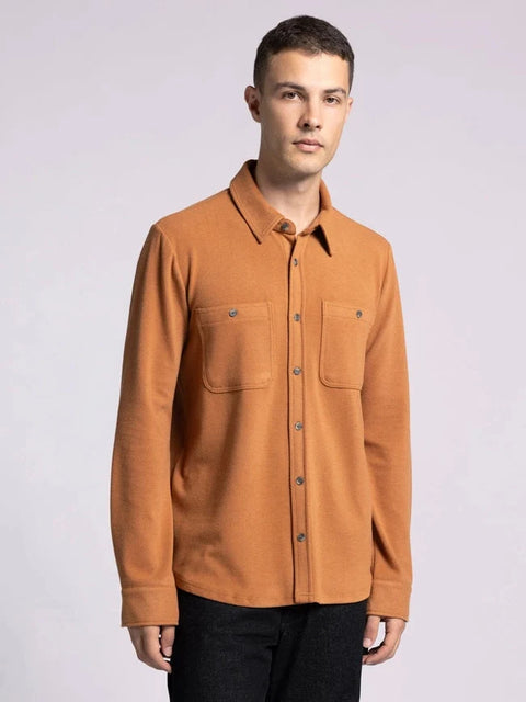 Clark Shirt - Long Sleeve Button Up PECAN HEATHER