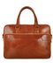 Cognac Leather Briefcase Laptop Bag - Orlando