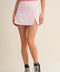 Contrast Binding Skort with Slit - Pink