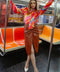 CHOOSE US LEATHER MIDI SKIRT