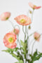 15" Faux Poppy Bush Coral Orange Salmon