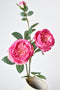 29" Faux Fuchsia Cabbage Rose Stem