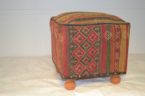 Rug Pouf/ Rug Sitting Stool / Rug Ottoman / Kilim Sitting Stool / Stools # 97