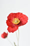24" Faux Red Poppy Stem