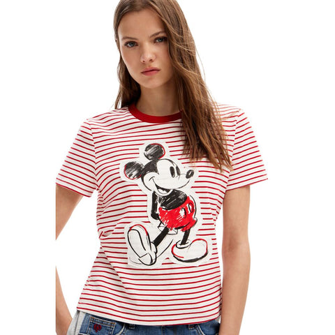 Desigual Disney Mickey Mouse Cotton Top - Red