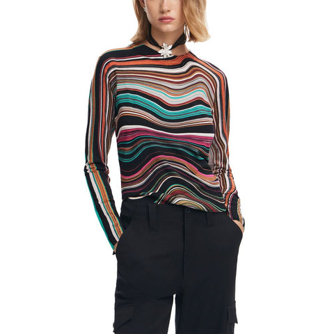 Desigual Turquoise Viscose Sweater