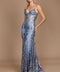 Dylan & Davids Fitted Corset Long Formal Prom Dress Platinum