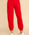 Elastic Waistband Jogger Sweatpants - Red