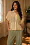Embroidered Chiffon Button-Front Blouse