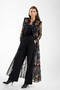 Embroidered Sheer Mesh Denim Duster