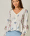 Embroidery Mixed Print Blouse