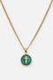 Emerald Agape Cross Pendant Necklace