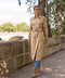 Extra-Long Oversized Cotton Trench Coat with Belt - Beige