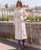 Extra-Long Oversized Cotton Trench Coat with Belt - Off-white