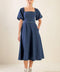 ALL SPRUCED UP DENIM MIDI DRESS
