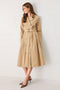 FALLING LEAVES WOVEN MIDI TRENCH COAT DRESS