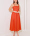NO TIMELINE TOMATO WOVEN MIDI DRESS