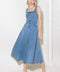 SOFTLY ROMANTIC DENIM MIDI DRESS