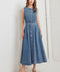 MIDNIGHT RODEO DENIM MIDI DRESS