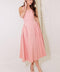 CAUGHT IN THE RAIN PINK WOVEN MIDI DRESS