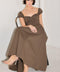 MOCHA MUSE MOMENT WOVEN MIDI DRESS
