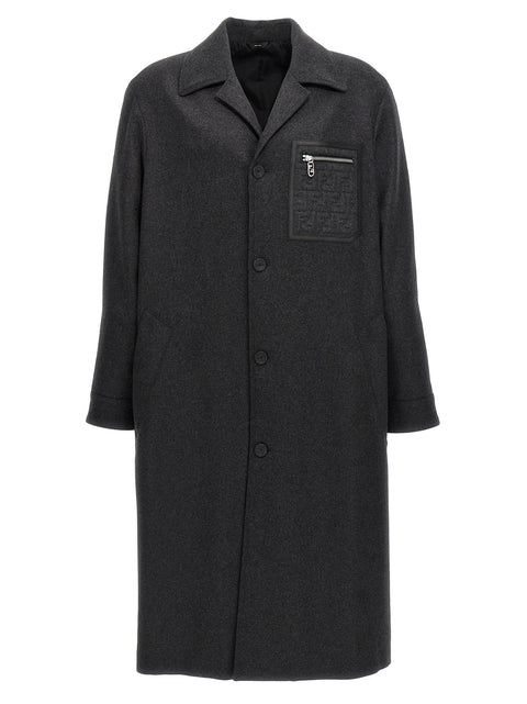 Fendi Single-breasted Cashmere Coat