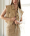 BETWEEN THE PAGES WOVEN TWILL VEST