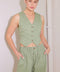 DRIFTING CURRENTS OLIVE WOVEN VEST