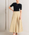 PALE FRAME WOVEN TAUPE CIRCLE SKIRT