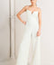 PRISTINE EDGE OFF WHITE WOVEN JUMPSUIT