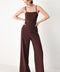 BURGUNDY MODERN MUSE WOVEN JUMPSUIT