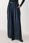 NAVY KNOT NAVY PLEATED WIDE-LEG PANTS