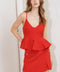 MELTED MARSHMALLOW RED WOVEN CAMI TOP