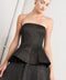 EVENING SCULPT METALLIC THREADED WOVEN TOP