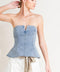 MODERN MERMAID CORSET DENIM TOP