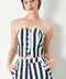 NAVY BLOSSOM WOVEN TUBE TOP