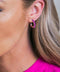 RUBY HOOP EARRINGS