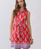 Floral Print Mini Shirt Dress with Belted Waist